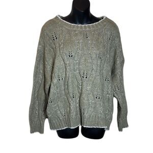 Neuflora women’s medium sweater oversized minimalist neutral earthy knit